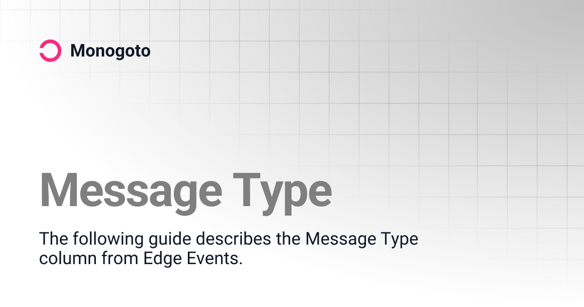 Message Type | Monogoto